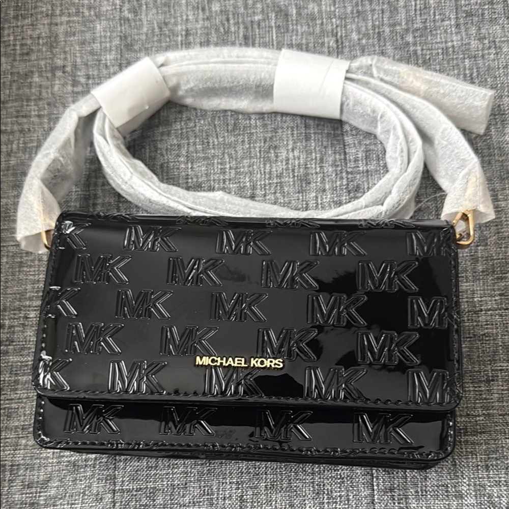 Michael Kors Black Embossed Crossbody Bag